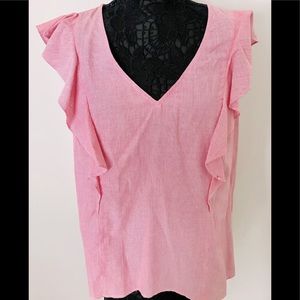 Old Navy Pink Seer Sucker Stripe Blouse -XL